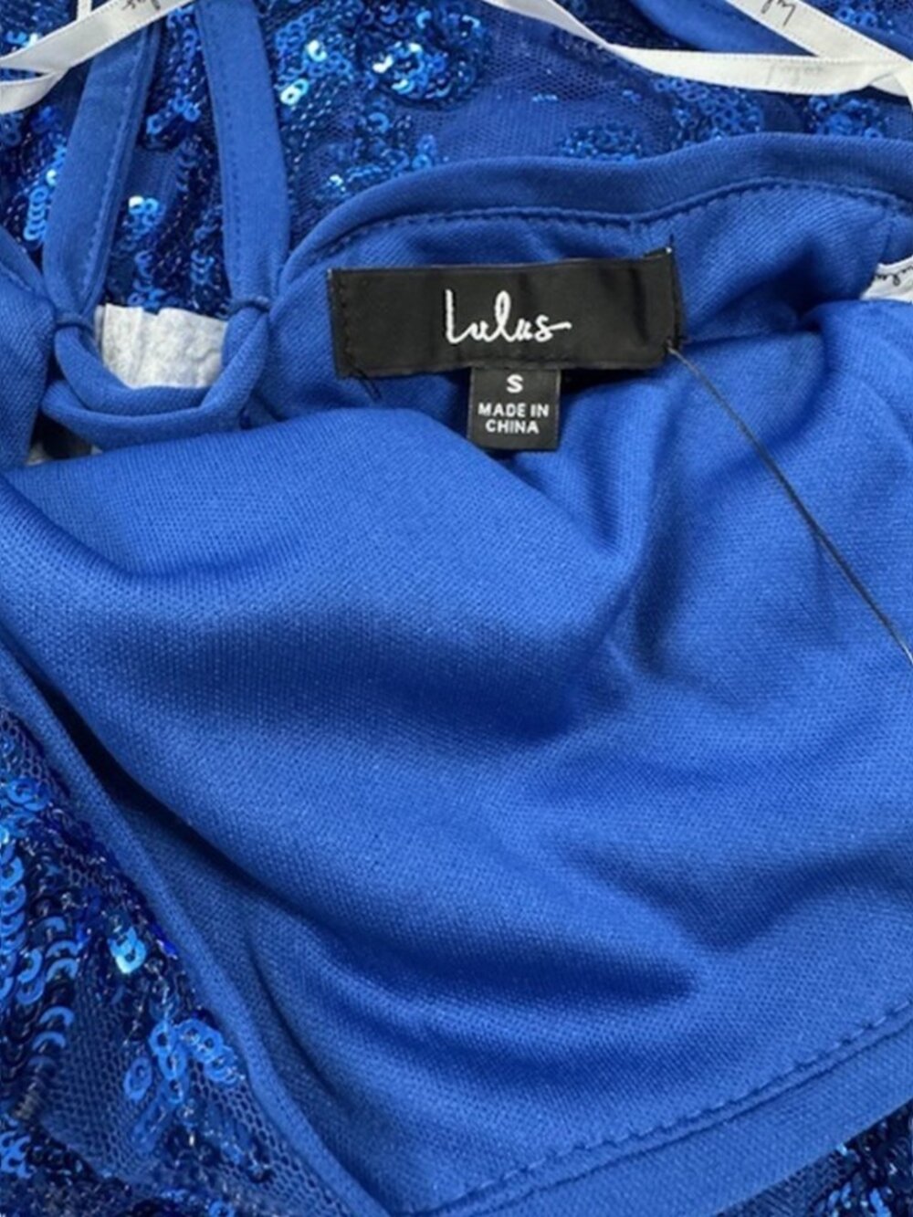 Lulus Divine Energy Royal Blue Sequin Lace-Up A-line Mini Dress NWT - Picture 6 of 8